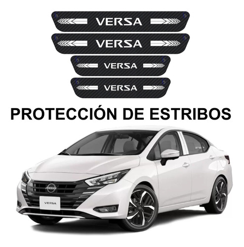Sticker Protección De Estribos Puertas Nissan Versa Diseño 1