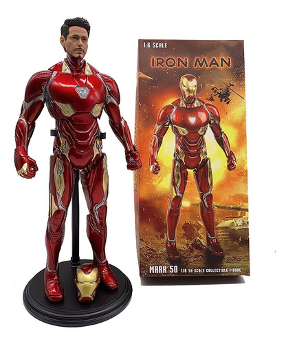 Iron Man Figura De Coleccion Cambio De Cabeza 30 Cms