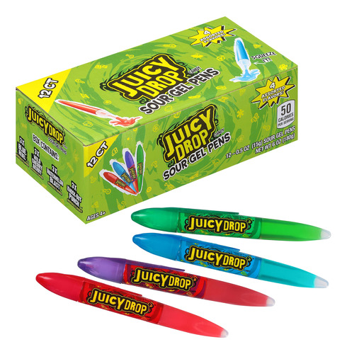Juicy Drop Sour Gel Pen Candy Pack De 12  Variedad De Caram