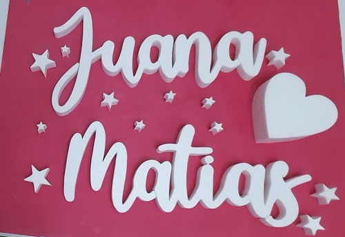 Imagen 5 de 10 de Carteles Nombre Palabra 15 Cm X 45 Cm Polyfan Corpóreo