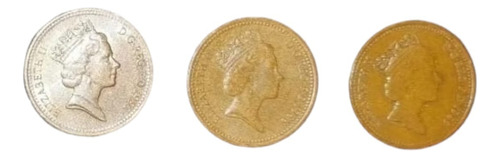 3 Monedas De 1 Penny 1988, 1989 Y 1991