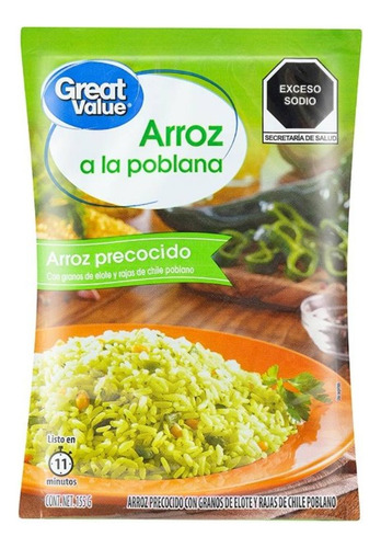 Arroz Great Value Precocido A La Poblana 155 G