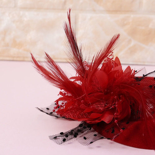 Fascinator Hats Headband Feminino Pena Flor Noivas Cabelo A
