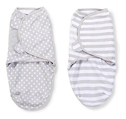 Arrullo Swaddleme  Tamaño Pequeño, 0-3 Meses, 2-pack (gris