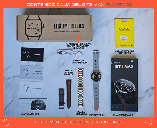 Imagen 4 de 10 de Reloj Inteligente Hombre Gt3 Max Android iPhone Smartwatch