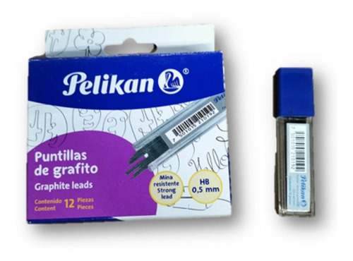 Puntillas De Grafito 0.5 Mm Caja Con 12 Tubos