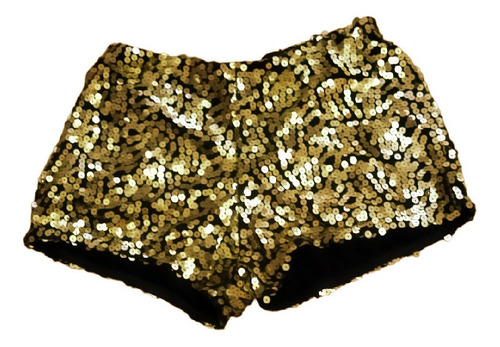 Short Talla Xs Lentejuelas Dorado Nuevo