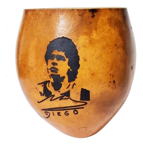 Mate De Calabaza Grabado Diego Maradona Mate Tallado Diego