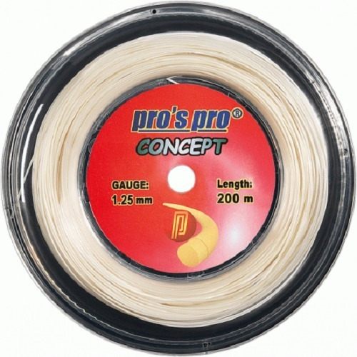 Cuerda De Raqueta De 200m Pro's Pro Concept Calibre 1.28mm 1.28mm De Espesor Blanco