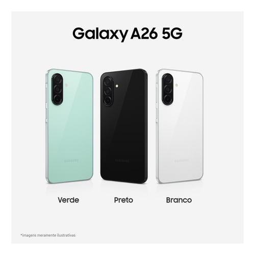 Celular Samsung Galaxy A26 5g 256gb, 8gb Ram, Câmera De 50mp, Ip67, Tela Super Amoled 6.7 , Nfc - Verde