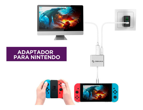 Imagen 4 de 7 de Adaptador Usb C Hdmi Hub Para Macbook Pro Usb 3.0 Usb C Dehuka