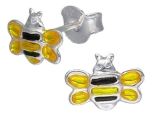 Aro Abeja Esmaltada 10 Mm Plata Ley 925 