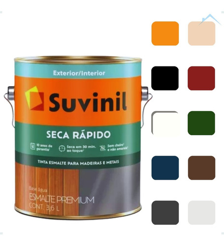 Tinta Esmalte Base Água Suvinil - Cores Brilhante 3,6lts