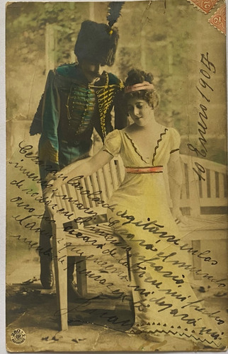 Antigua Postal Romántica, Foto, De Época, Año 1905, Pr66