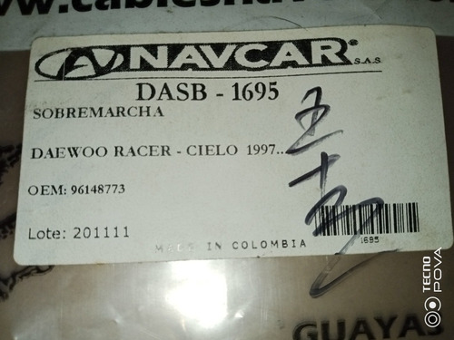 Guaya Sobremarcha Dasb-1695/daewoo Racer Cielo Año 1997....