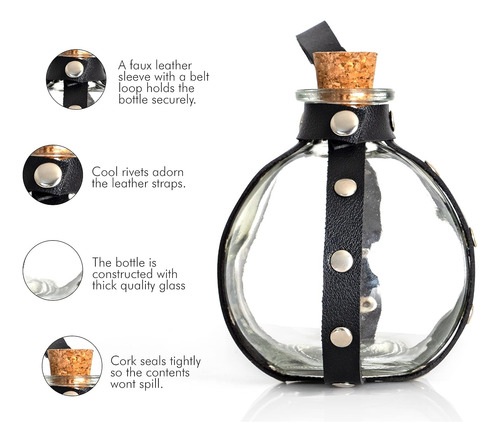 Botella De Pocion Skeleteen Dark Magic - Black Wizard Pot...
