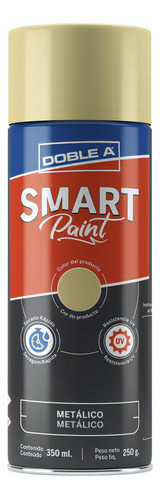 Pintura Aerosol Metalizado Smart Paint 350 Ml/ 250gr Doble A Color Oro