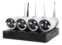Comprar Kit De 4 Cámaras De Seguridad Gadnic Ip Inalámbrico Full Hd Nvr Wifi Color Blanco
