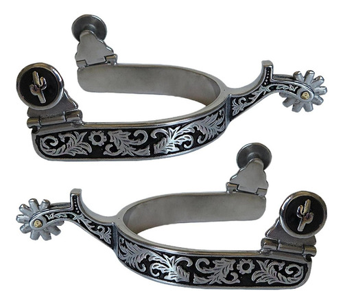 Espuelas De Acero Inoxidable For Montar A Negro Plata