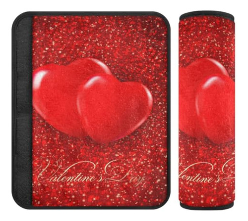Valentine's¡¯ Day Red Hearts Seat Belt Cover 2 Pack Car