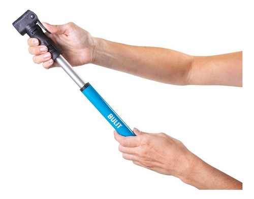 Inflador De Mano Bulit Aluminio Serie 600 Color Celeste