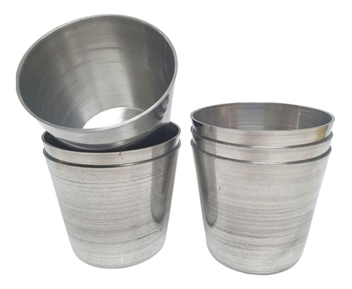 Molde Porcion Flan Vaso De Aluminio Sin Borde Nº 3 Pack X6