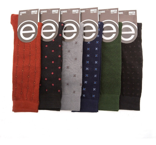 Imagen 2 de 5 de Pack X 6 Pares Medias De Hombre Clasicas Elemento Art. 950