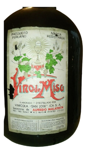 Vino De Misa Vinicola San José Ica Alfredo Malatesta 07-1909