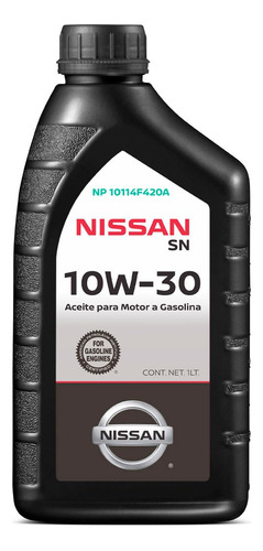 Aceite Nissan 10w 30 Para Motores A Gasolina - 1 Lt