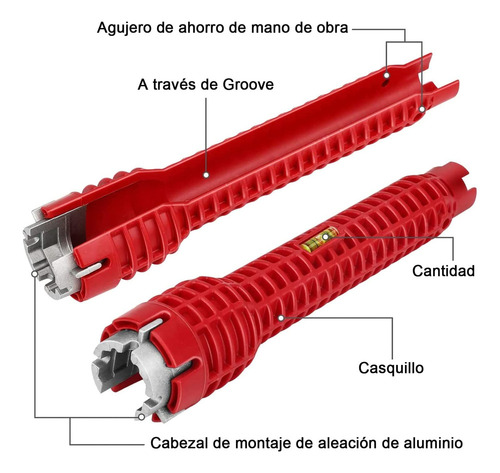Llaves 8 En 1 Herramienta De Llave Multifuncional Instalador