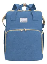 Comprar Mochila Maternal Con Cuna + Colchon De Para Cambiar!! Color Celeste Diseño De La Tela Liso