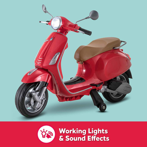 Kid Trax Trax Vespa Scooter Electric Ride On Toy, 3-5 Años,