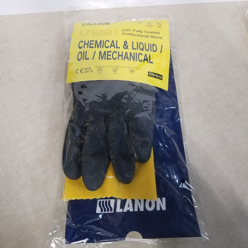 Lanon U100 Reusable Pvc Work Gloves, Oil Resistant Heavy Mme