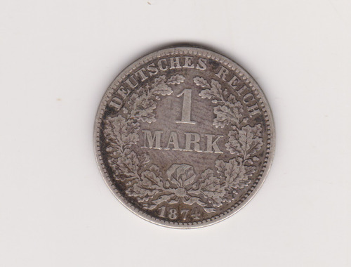 Moneda Alemania 1 Marco Año 1874 D Plata Muy Bueno