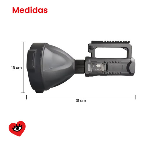 Linterna Reflector Con Tripode Busca Huella Recargable Led Veoquiero
