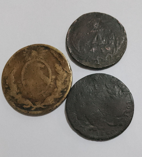 Lote De 3 Monedas Antiguas.( 3 Cuartillas) Año1860