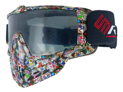 Goggles Para Motociclistas Con Mascara Skull Intercambiable