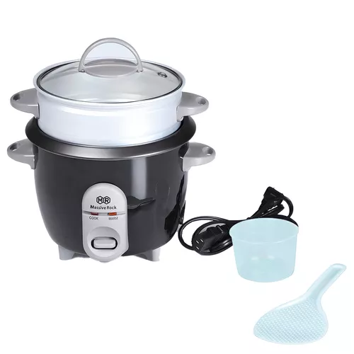 Mini Olla Arrocera Multiusos 3 Tazas Vaporizador 600 Ml Negra