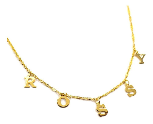 Collar Gargantilla Con Nombre Personalizado Oro Macizo 10k
