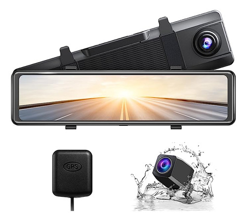 Akaso Dl12 2.5k Mirror Dash Cam Control De Voz 12  Pantalla