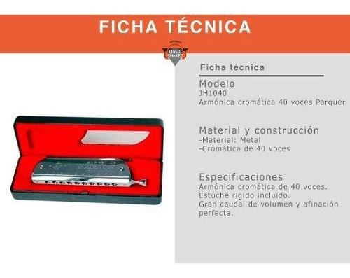 Armonica Cromatica Parquer 40 Voces Metalica Estuche Cuota