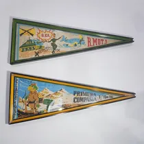 Comprar Antiguos Banderines Ejército Arg 1955 Enmarcados Mag 62281