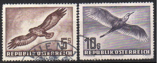 Austria 1953. 2 Sellos De Fauna (aves) Aéreos, Usados