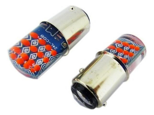 Ampolleta 24 Led Cob Rojo/ Luz Fija /2 Contactos /12 Volt, E