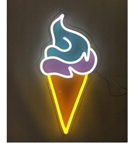 Letrero Luminoso De Neon Nieve Helado Hecho A Mano Vasten