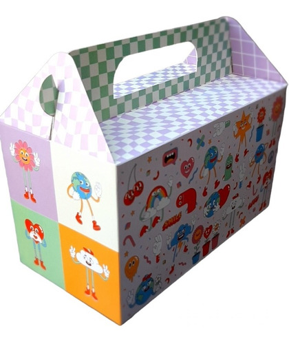 10 Cajas/maletin Con Visor Y Manija Para Desayunos Infantil