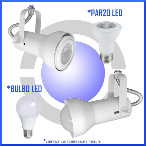 Imagem 2 de 7 de Iluminação P/ Trilho Perfilado Spot Lampada Par20 20unid.