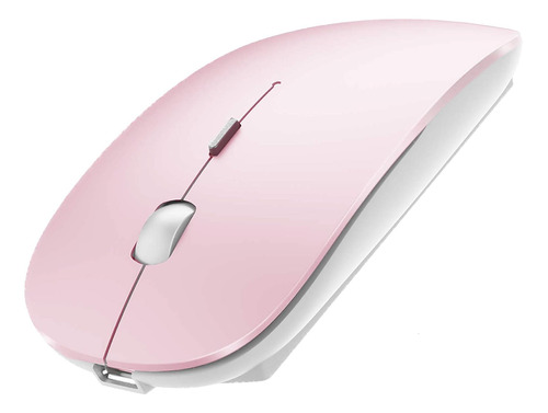 Mouse Inalámbrico Peibo , Bluetooth , Usb , Rosa Y Blanco