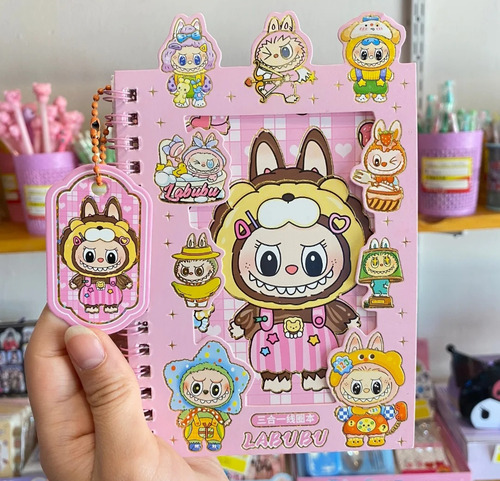 Libreta Labubu Con Stickers Libreta Sensorial Labubu