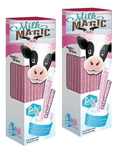 Milk Magic Pajitas Saborizantes De Leche De Fresa, Uso Para 